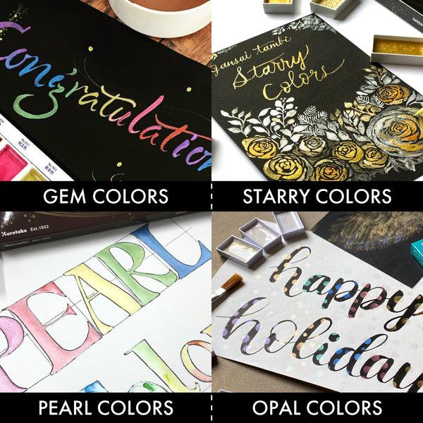 呉竹 顔彩耽美 メタリックカラーセット (MC20/24V/NW2A)